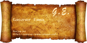 Gaszner Emma névjegykártya